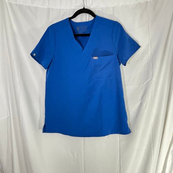 FIGS Scrub Top Women’s Small Blue | Short Sleeve Medical Uniform Top - Picture 4 of 5